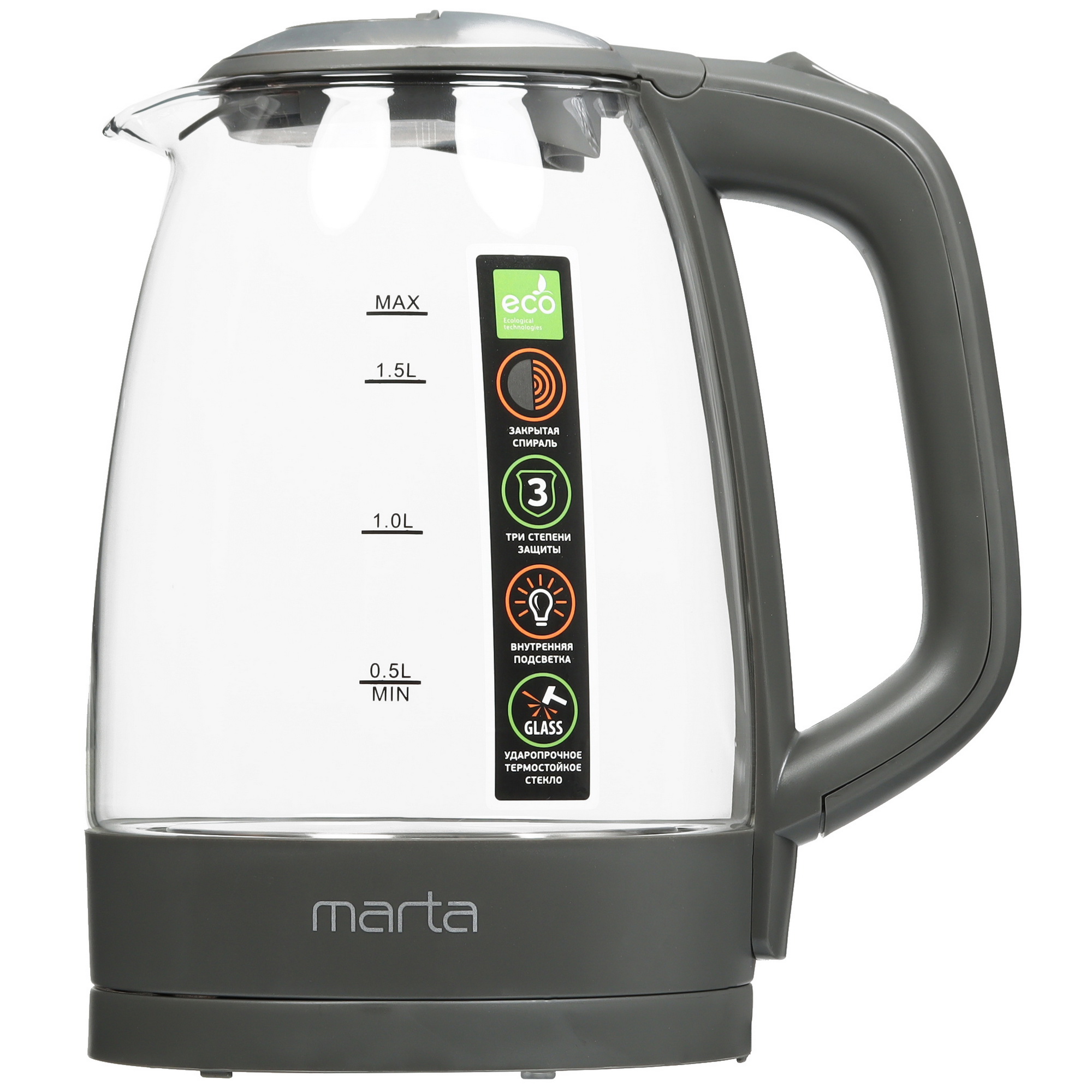 9058589 Электрочайник MARTA MT-1097 черный STDN-0095111