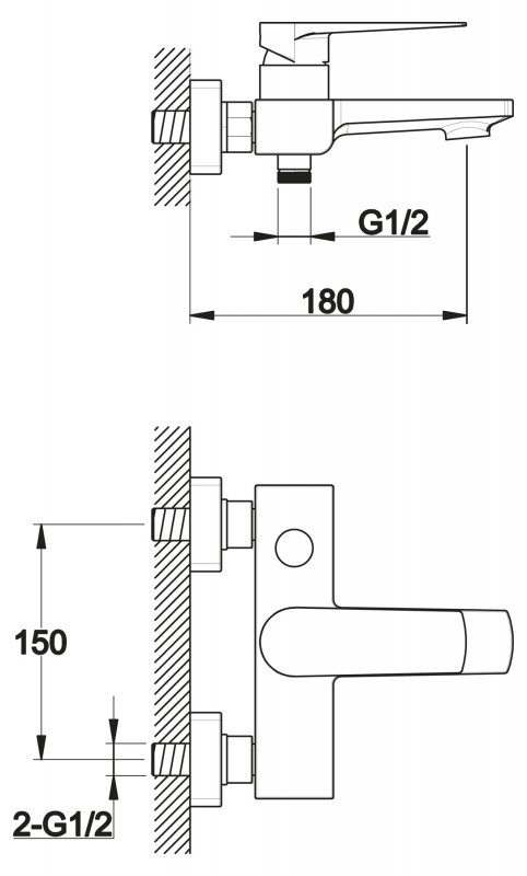 Смеситель для ванны и душа CARIN CAR-VASM-CRM BELBAGNO  - Вид №1