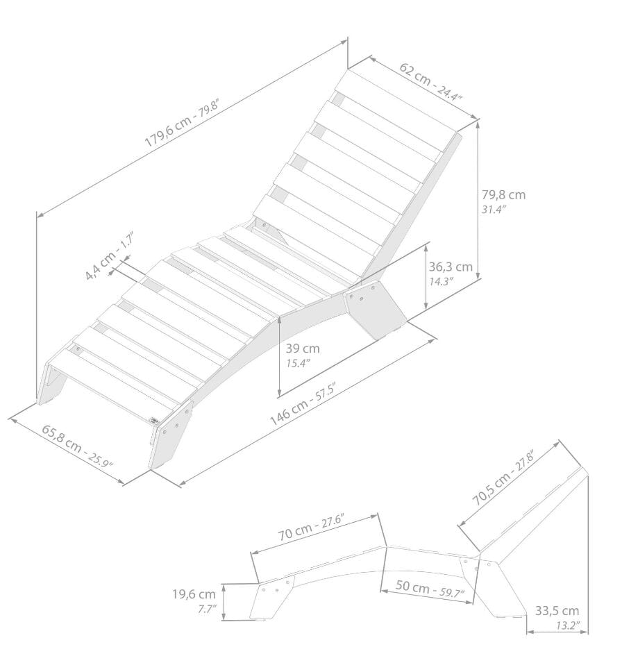 Садовая кровать с откидной спинкой из многослойного материала Mobili Fiver Елена ARCH-00094639 - Вид №4
