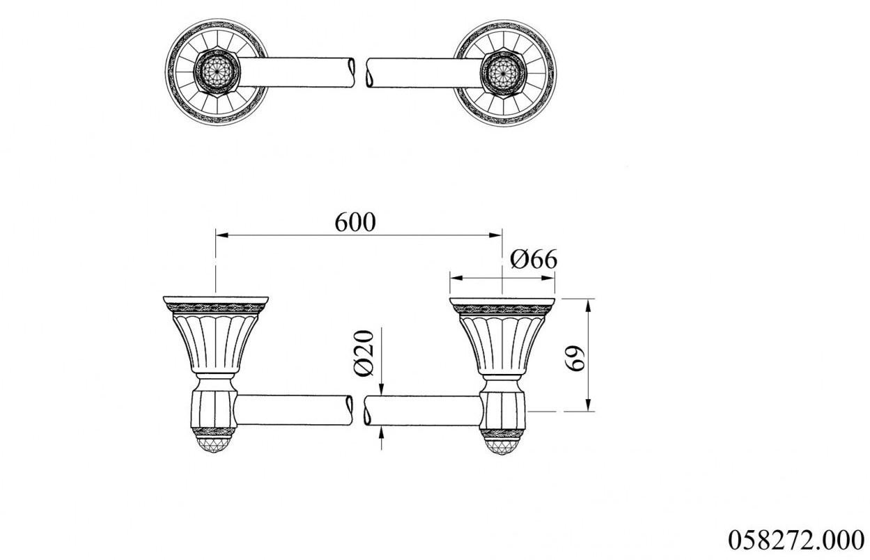 Bronces Mestre Вешалка для полотенец из хромированной латуни с кристаллами Swarovski® Adriatica 058272.000.50 - Вид №1