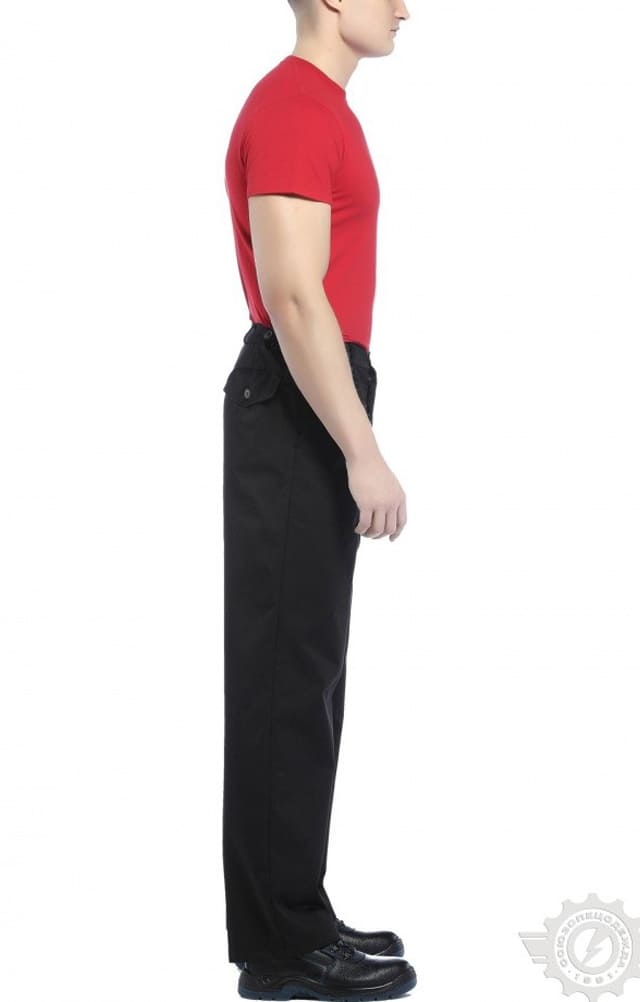 65561 Брюки "Гарант" черные  Летняя спецодежда  размер 60-62/170-176  - Вид №4