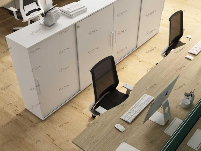 Bralco Офисный шкаф из меламина с раздвижными дверцами с замком Winglet sun-id-1481241