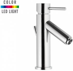 Remer Rubinetterie Смеситель для раковины, однорычажный, из хромированной латуни, со светодиодной подсветкой Minimal color Nr 10 2