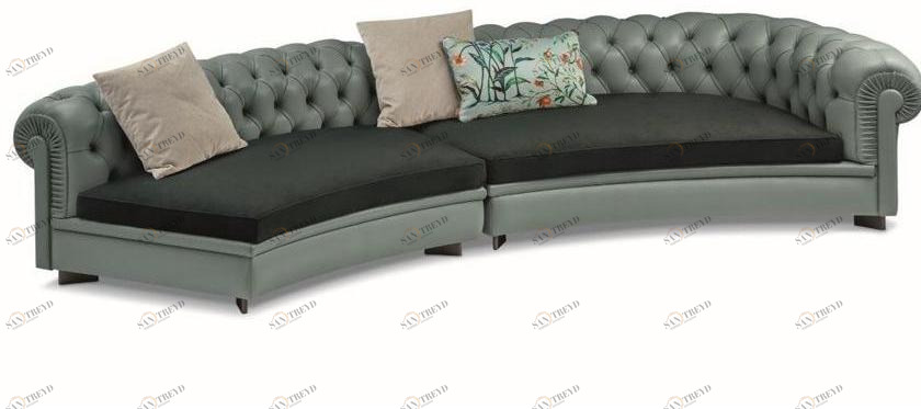 Poltrona Frau Модульный кожаный диван с тафтингом La collezione - divani e poltrone sun-id-1423378