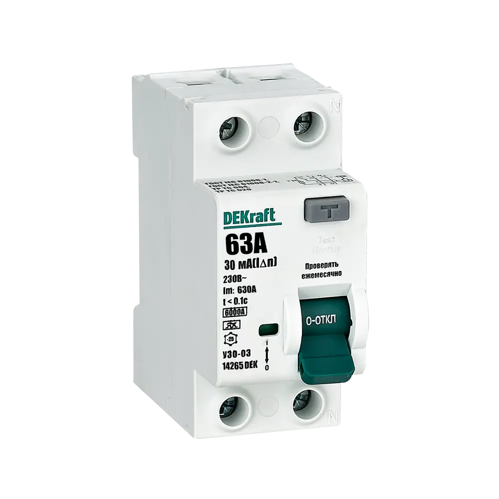 УЗО DEKraft 63А - защита от поражения током для дома 84509396 STLM-0050973