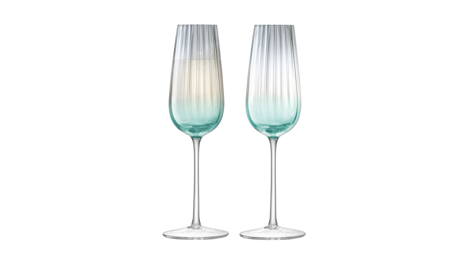 10656192 LSA International Набор бокалов для шампанского LSA International, "Dusk", 250мл, зелёный-серый, 2шт. Стекло - Вид №1