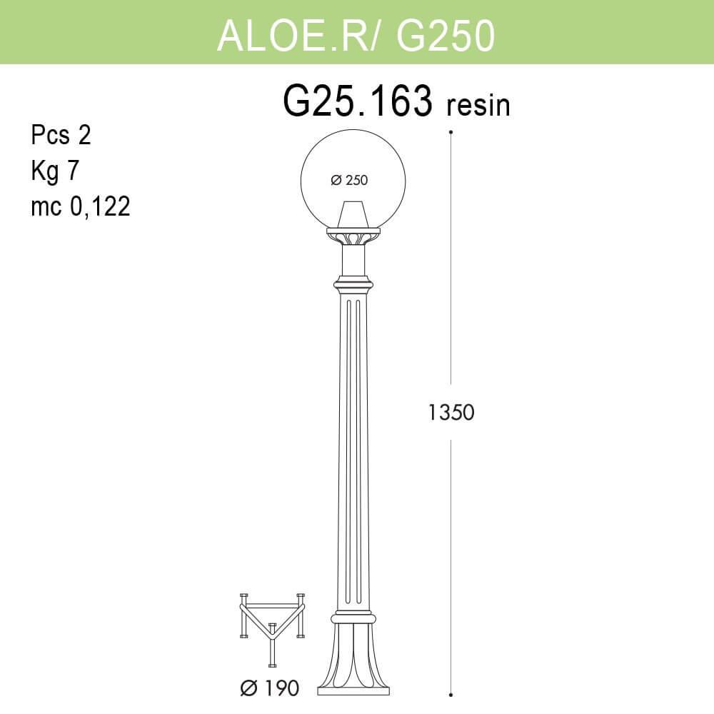 Уличный светильник Fumagalli Aloe R/G250 G25.163.000.AYE27 FUMAGALLI ФОНАРЬ 273137 Черный  - Вид №1
