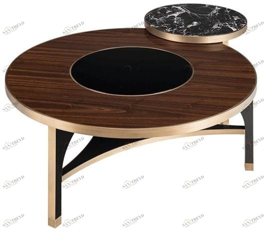 FRATO Низкий круглый деревянный журнальный столик sun-id-1385317