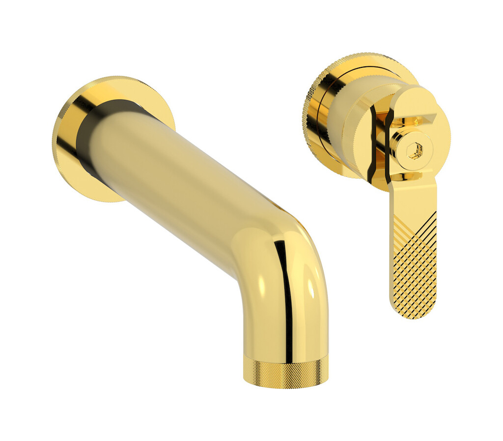 Встроенный в стену смеситель для раковины на 2 отверстия в комплекте с донным клапаном WE ARE IB b2406oo Gold Bold