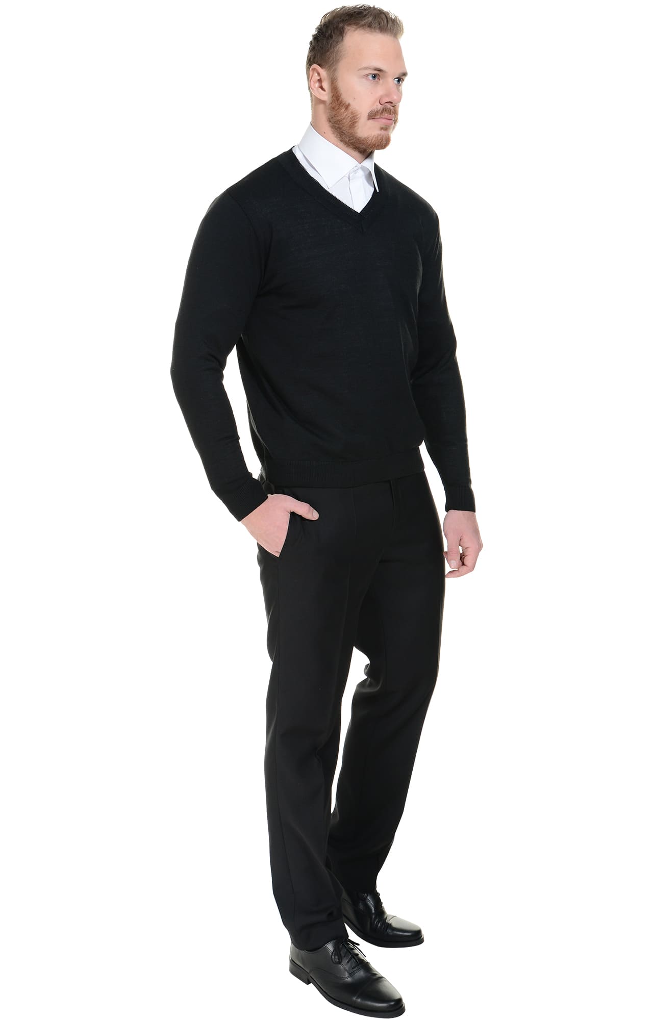 62564 Джемпер мужской черный  Одежда для охранных структур  размер 48-50 Спецодежда  - Вид №5