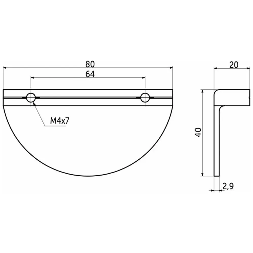 AKS Лион — мебельная ручка-полукруг для кухни 80 мм белая 88909446 STLM-1100957 - Вид №5
