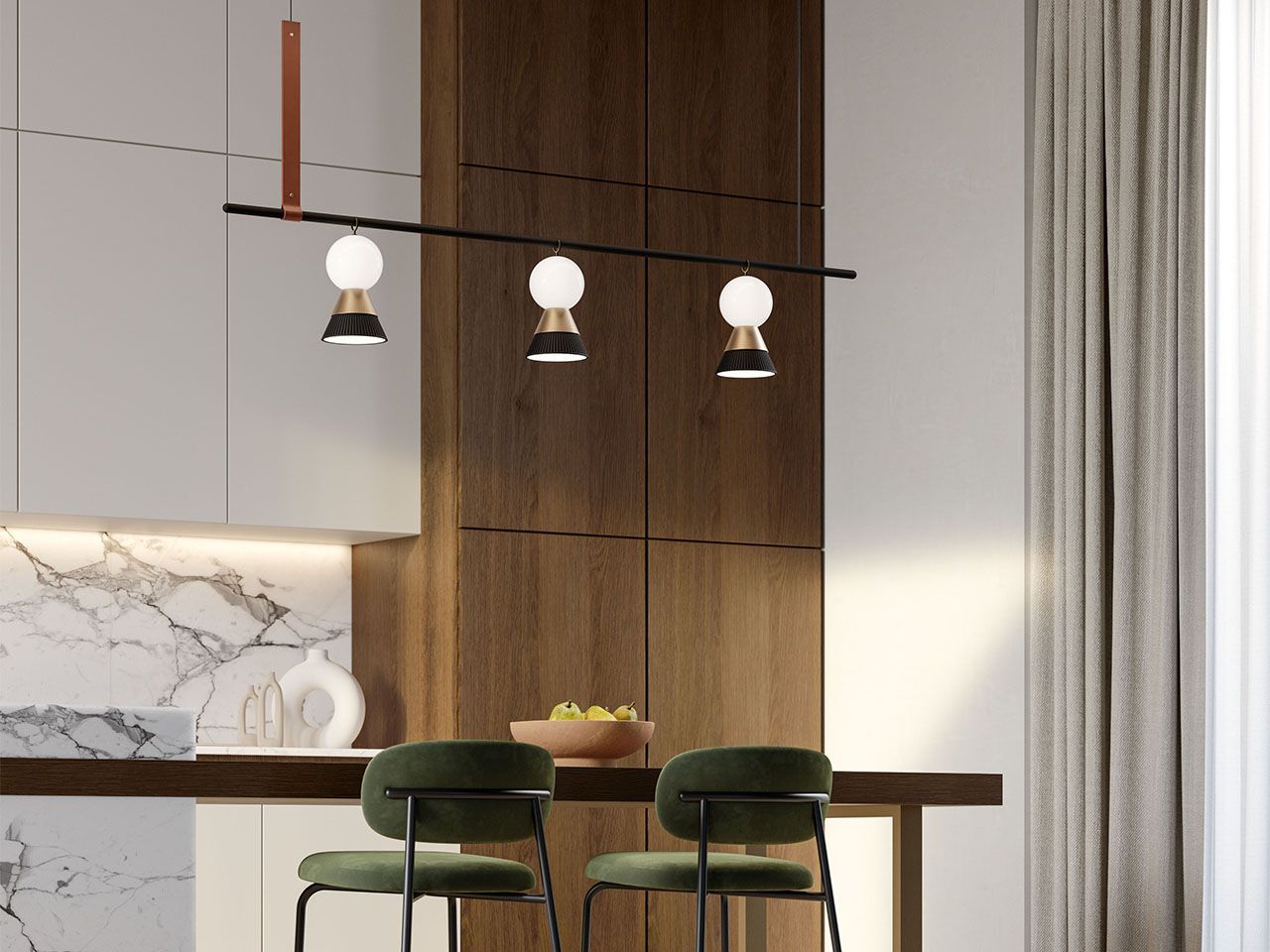 Металлический светодиодный подвесной светильник Masiero Bozu ARCH-00139342 - Вид №1