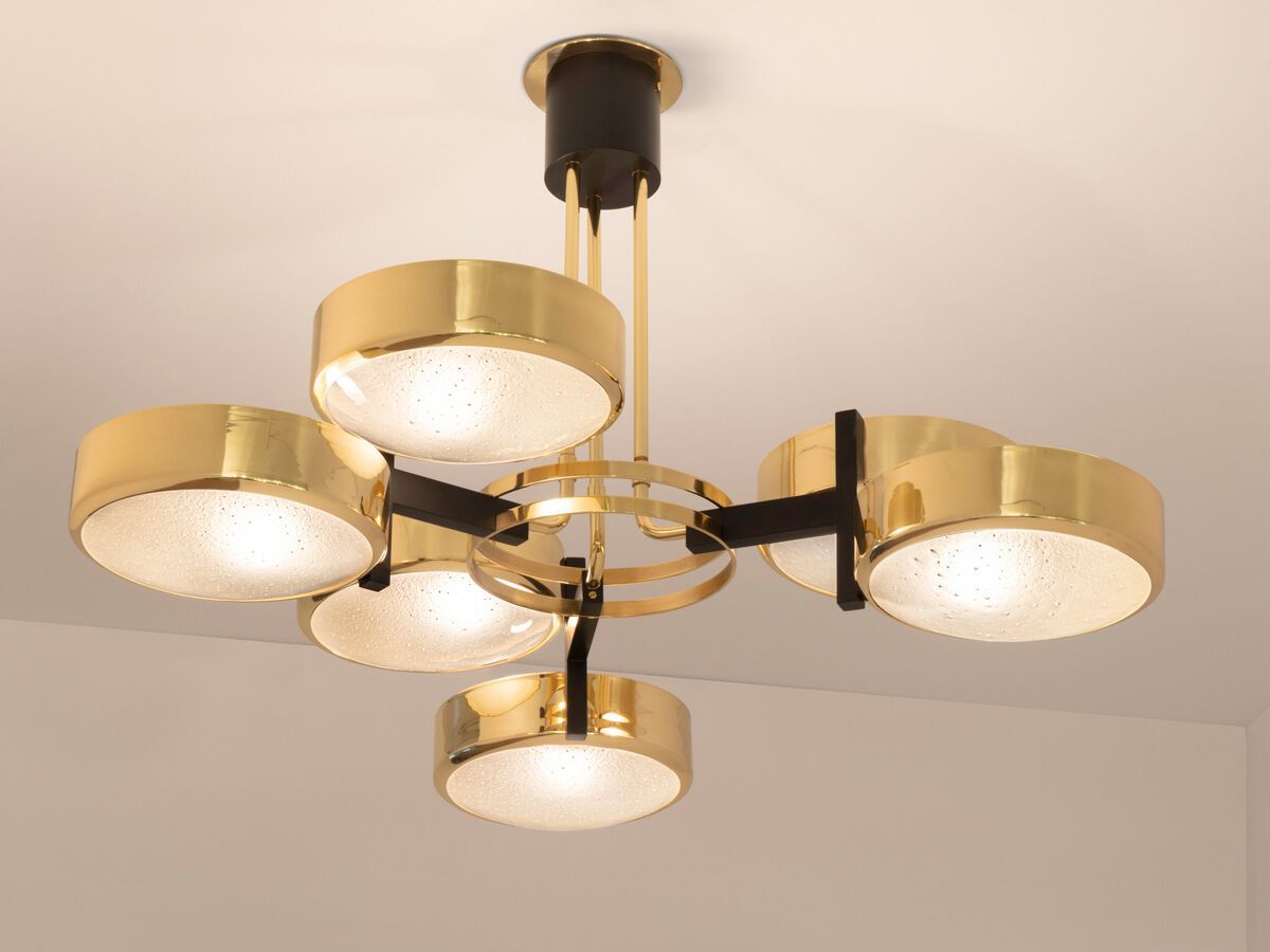 Потолочный светильник из металла и муранского стекла GASPARE ASARO затмение ARCH-00047390