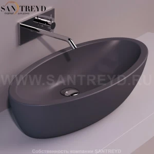 LFT64ANTRACITEMATT Накладная раковина на столешницу  овальная Simas LFT Spazio