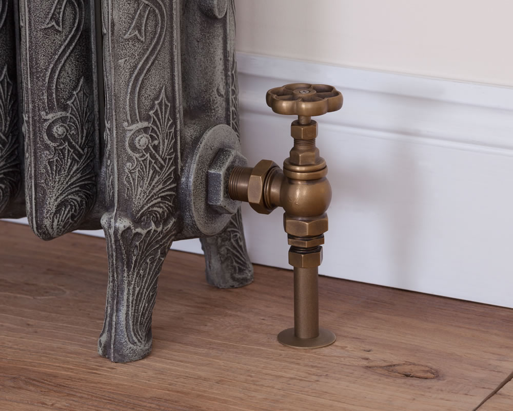 HAN017 Впускной ручной радиаторный клапан Daisy Wheel 15 мм (античная латунь) Сarronheating  - Вид №2