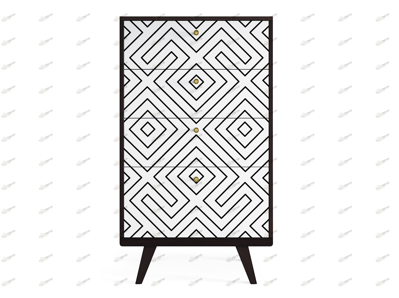 Комод высокий с рисунком "Принт 018" Thimon THE IDEA КОМОДЫ THIMON 209999 Белый;черный 