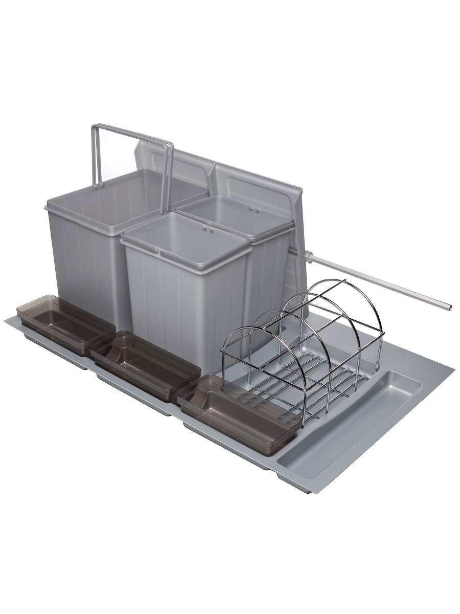 Система сортировки мусора Omega Duet/Top 900/31/3 Metallic Grey NAVAKO 10285 - Вид №1