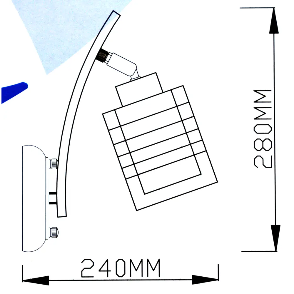 Бра Monreal L1114-1A 1xE14x60 Вт, железо LAMPLANDIA STLM-2079399 - Вид №6
