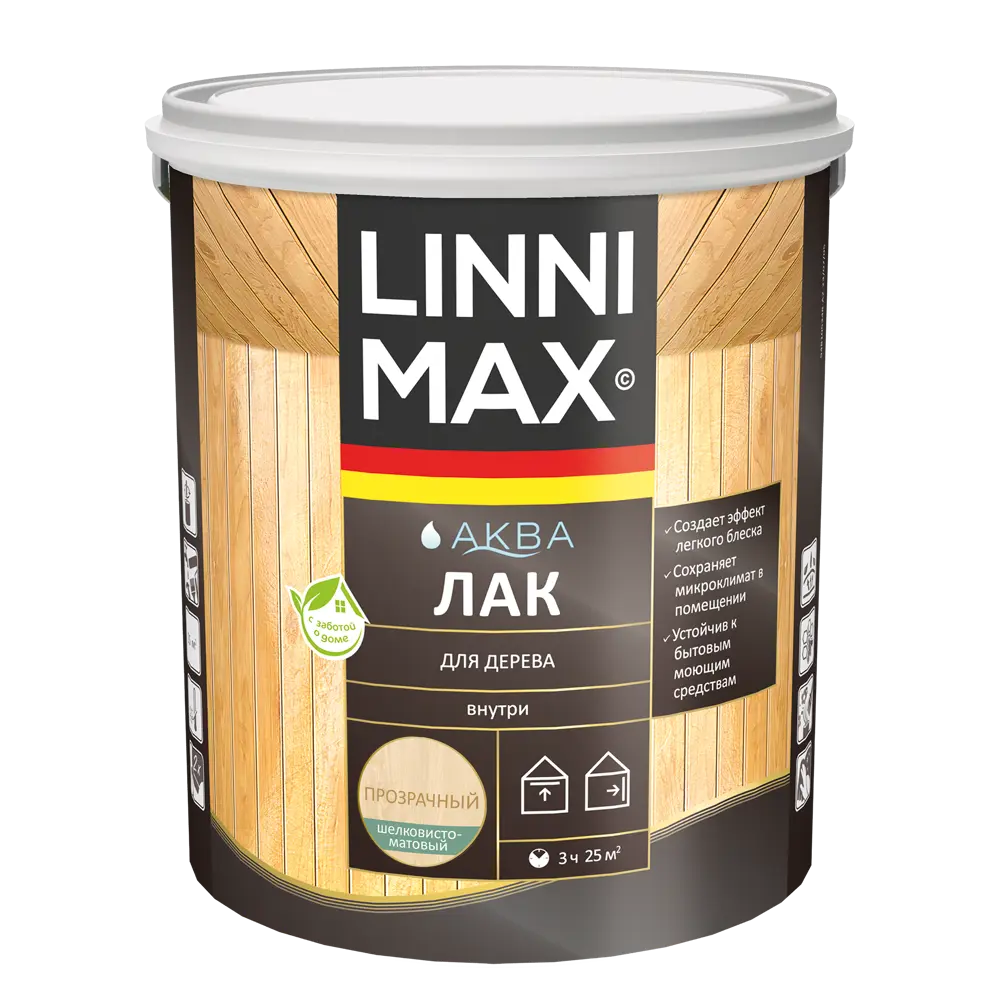 Лак для дерева Linnimax шелково-матовый прозрачный 2.5 л 89349643 STLM-0857902 - Вид №1