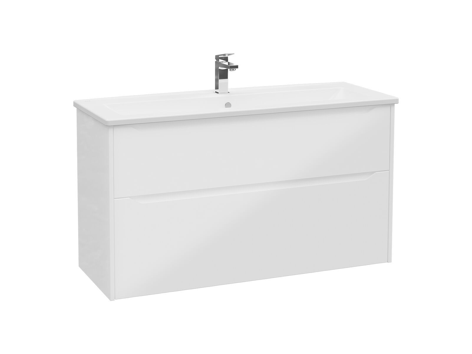 Подвесной шкаф для умывальника со встроенной раковиной с ящиками VitrA Bathrooms Integra Square ARCH-00087865 - Вид №1