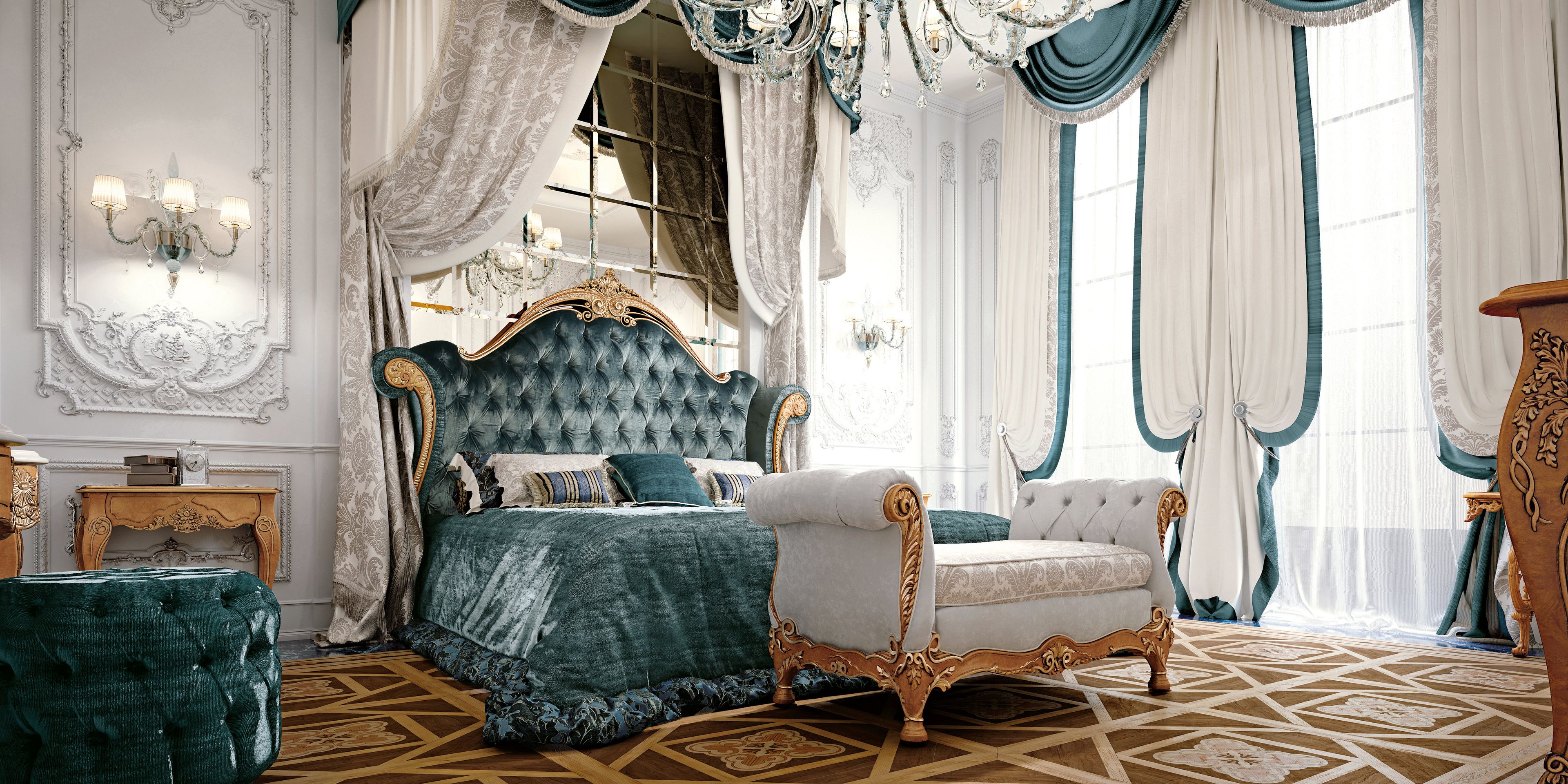 Мягкая скамейка из ткани Bellotti Ezio 3680 ARCH-00109345 - Вид №1