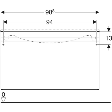 869561000 Шкафчик для встраиваемой раковины Geberit Renova Plan, с одним выдвижным и одним внутренним выдвижным ящиком Geberit  - Вид №28