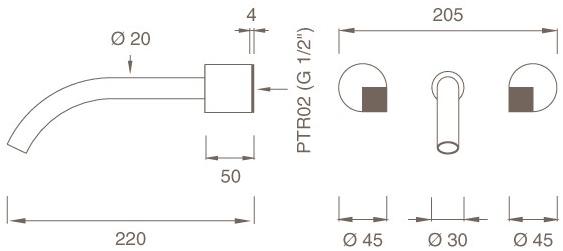 Ceadesign Группа из 2 смесителей открытого / закрытого типа Duet Det 26 - Вид №1