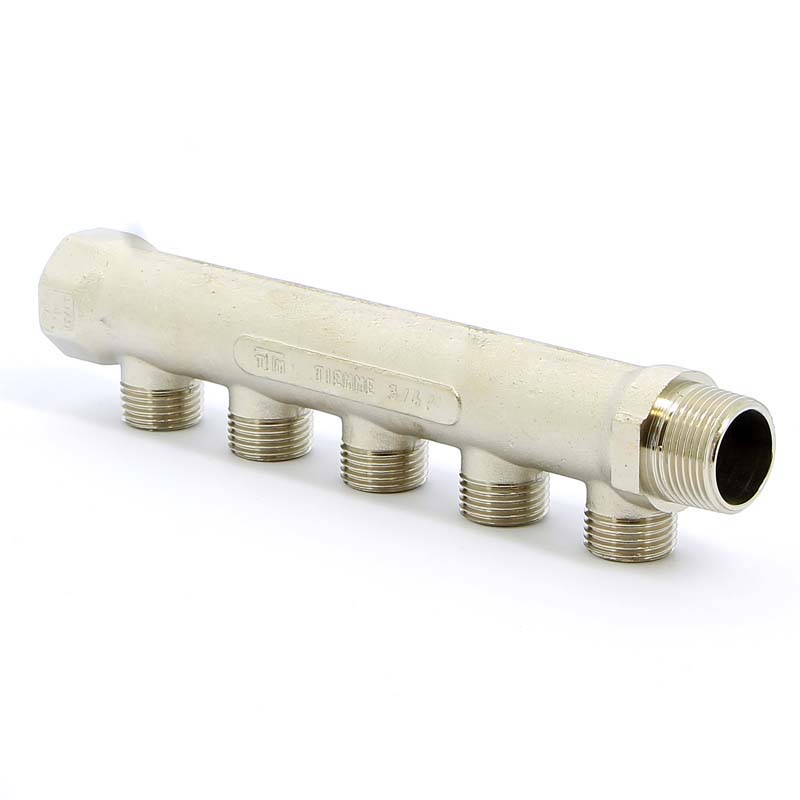 Коллектор НВ 3/4" никелированный TIEMME 5 выходов 1/2"Н 36мм 1910027 - Вид №3