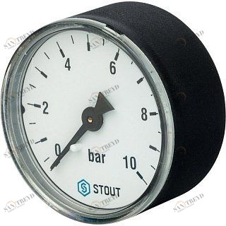 Манометр аксиальный 50 мм 1/4" 10 бар STOUT SIM0009501008