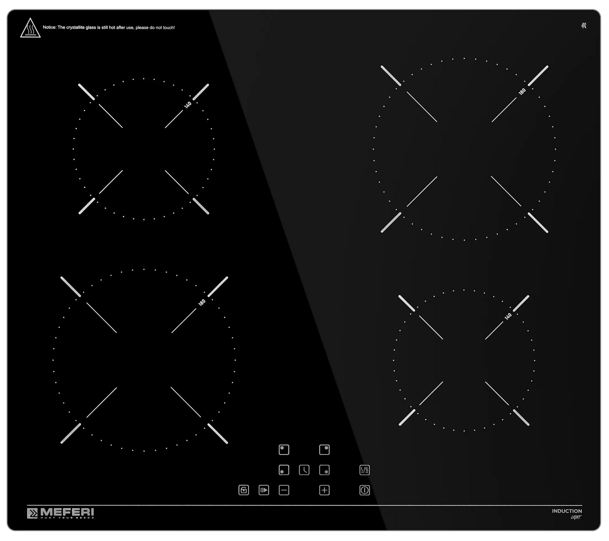 9168770 Индукционная варочная поверхность Meferi MIH604BK LIGHT STDN-0135033