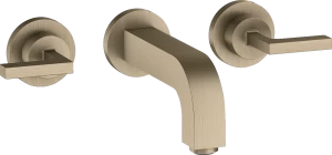 39315820 Смеситель для раковины на 3 отверстия, скрытого монтажа, настенный, с изливом 162 мм, рычажными ручками и накладками AXOR CITTERIO