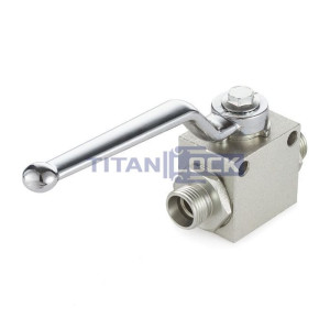 Гидравлический шаровой кран, DN 20 (3/4"), типа НР-НР M30X2, с креп. отв., сталь, TLHYDV3/4M TITAN LOCK