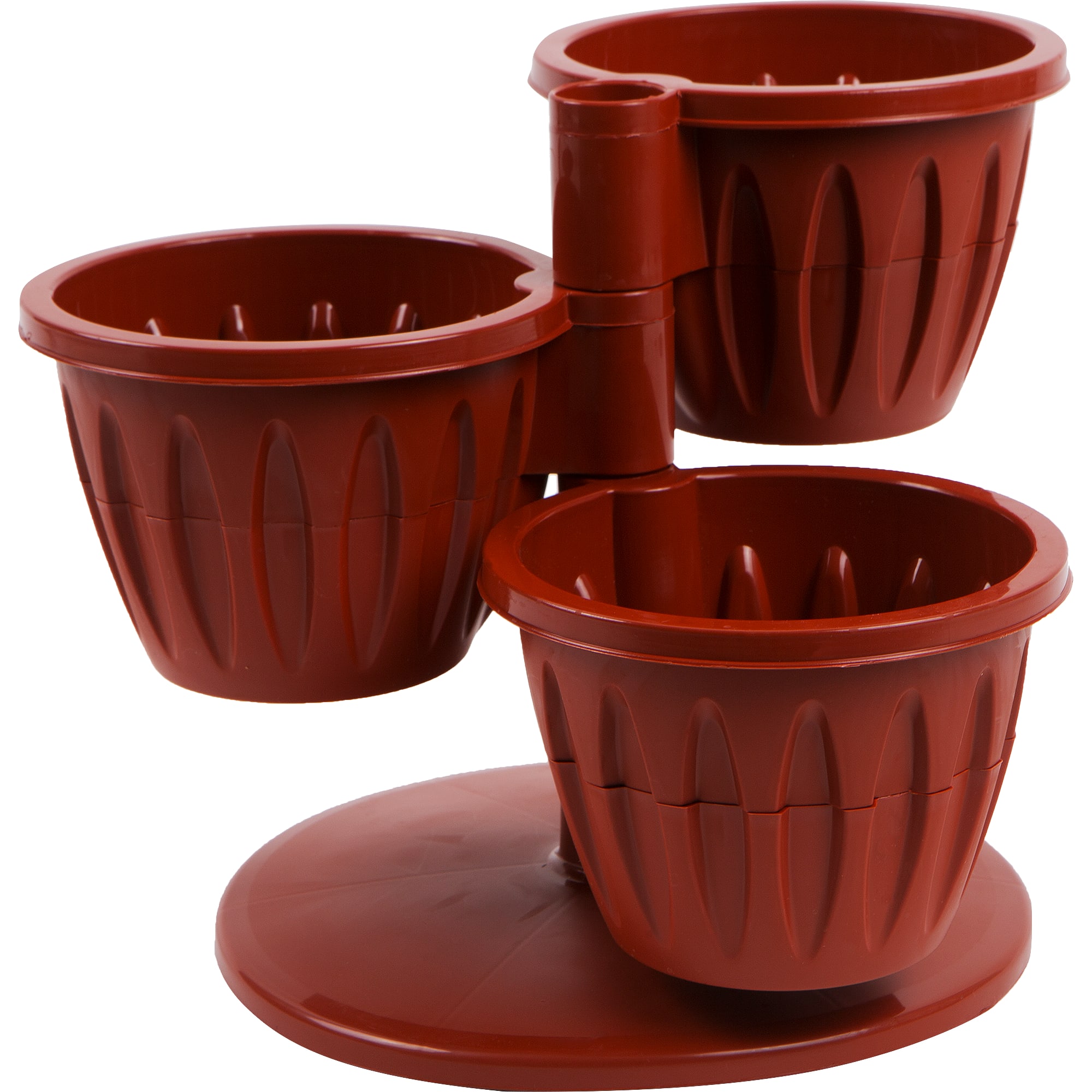 18008991 Горшок цветочный ø29 h23 см v0.7 л пластик терракотовый Каскад Santreyd