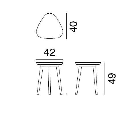 Треугольный журнальный столик из массива дерева In Stock Gervasoni ARCH-00072695 - Вид №2