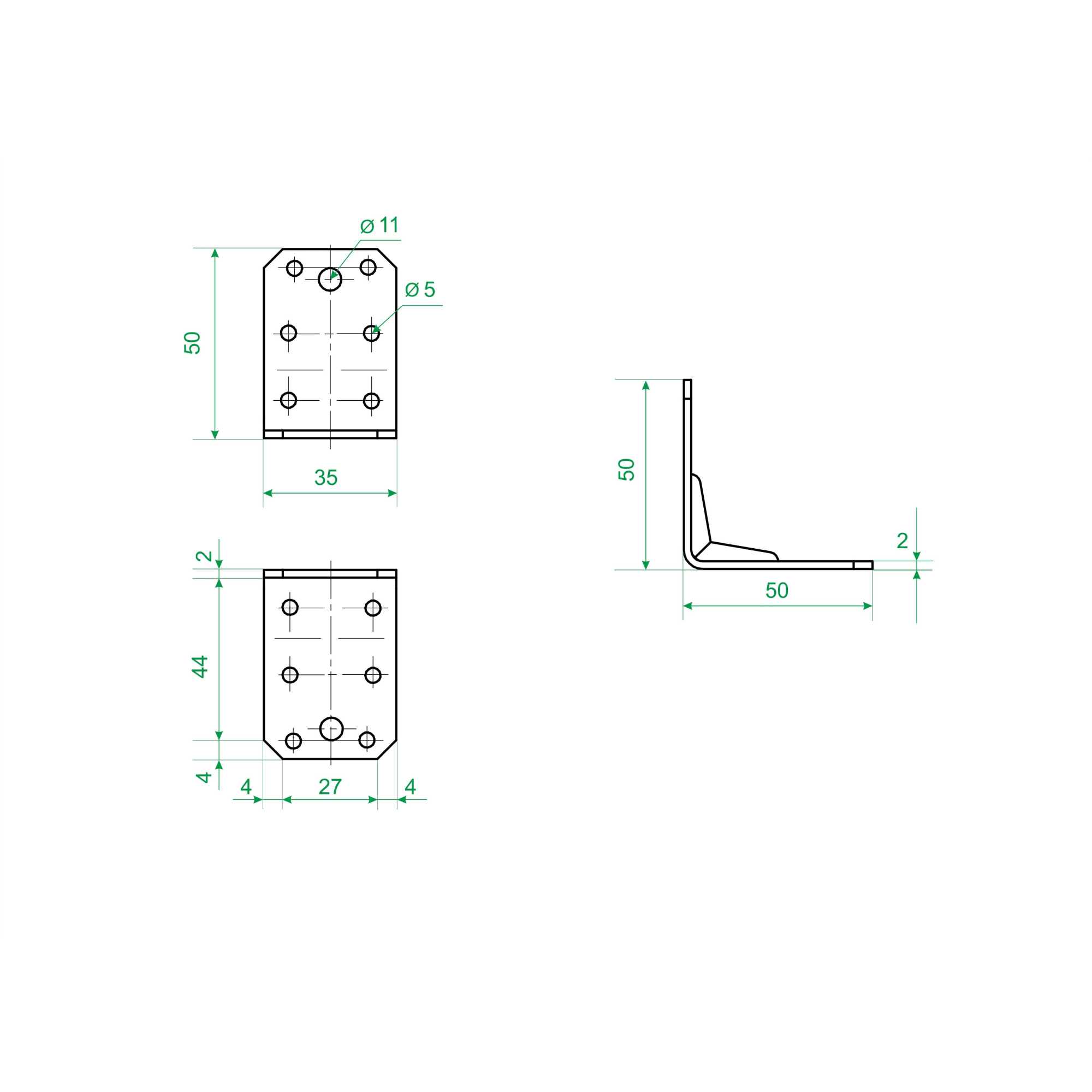 14124063 Угол крепежный 50х50х35х2 Santreyd  - Вид №3
