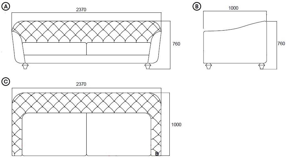 Enza Home 3-х местный тканевый диван Ottavia sun-id-1431205 - Вид №7