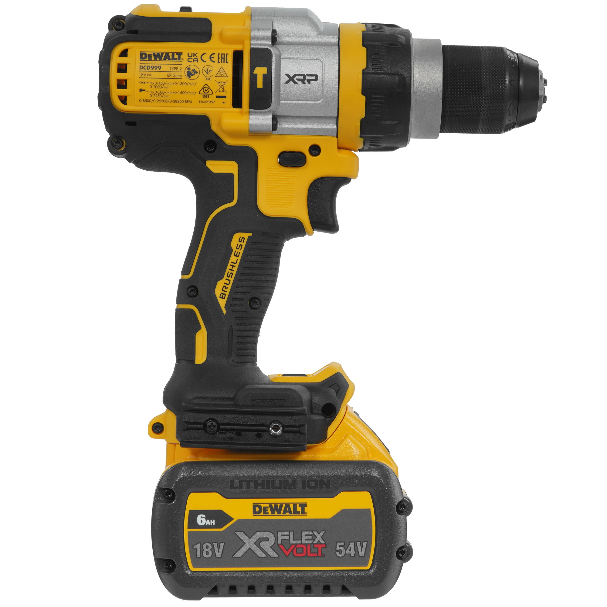 Дрель-шуруповерт DeWalt DCD999T1 XR FLEXVOLТ 18/54V 5427200 STDN-0126038 - Вид №2