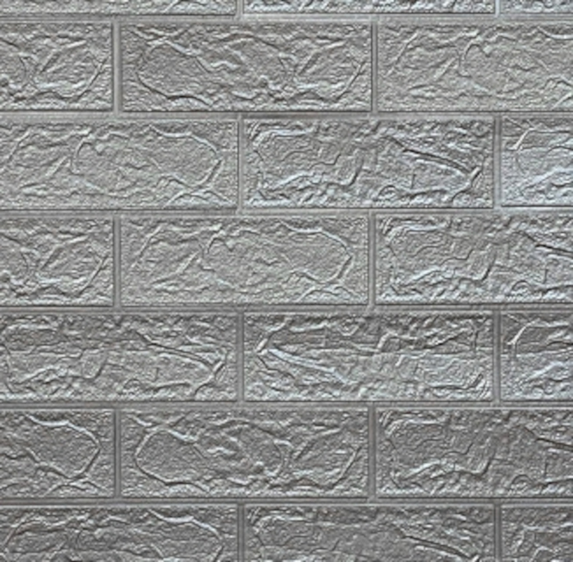 90224176 Панель ПВХ Кирпич серый металлик 720х700мм 5.39м² 1шт STLM-0138438 GRACE