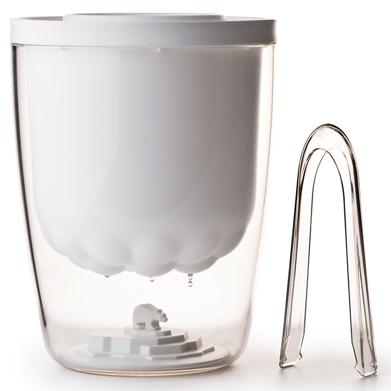 QL10100-WH Ведро для льда polar bear белое Qualy 