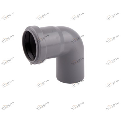 Отвод ПВХ канализационная D32мм 90 градусов Политек 6307