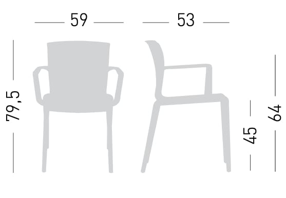 Штабелируемый стул из инженерного пластика с подлокотниками GABER Spyker ARCH-00128741 - Вид №3