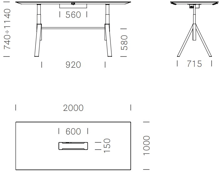 Pedrali Прямоугольный стол с регулируемой высотой Arki-table sun-id-1348233 - Вид №8