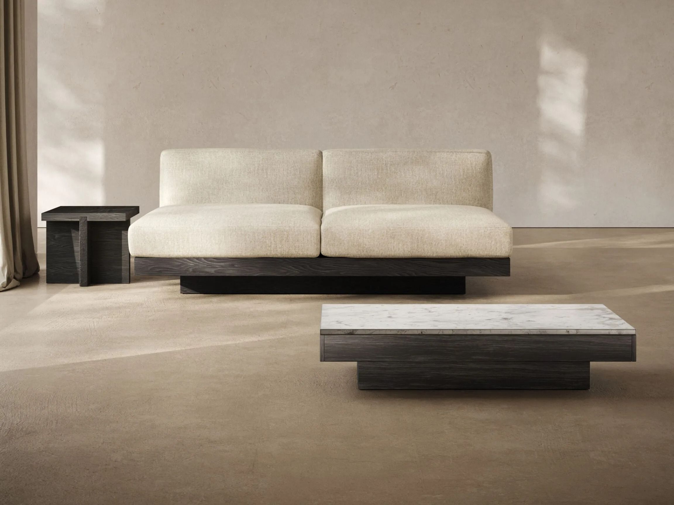 Низкий прямоугольный журнальный столик из дуба и мрамора Serax Rudolph ARCH-00024521 - Вид №6