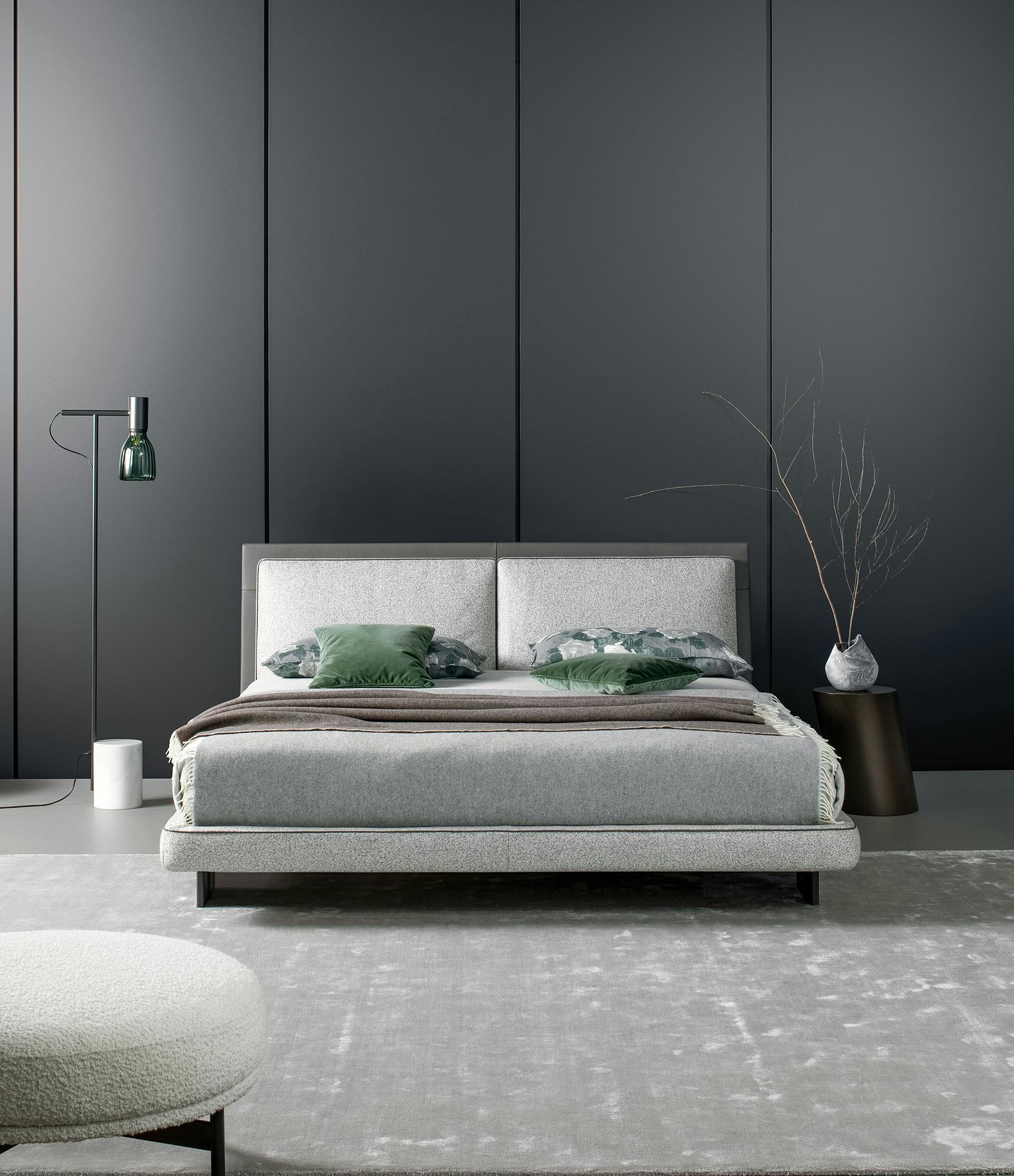 Двуспальная кровать из ткани и кожи BONALDO TARA ARCH-00059800 - Вид №2