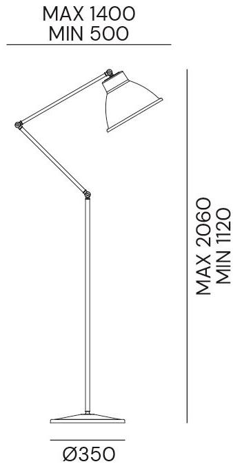 Il Fanale Регулируемый торшер для чтения из металла с гибким кронштейном Loft 269.08.of - Вид №1
