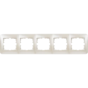 Рамка для розеток и выключателей Lezard Karina Life 5 постов горизонтальная цвет жемчужный белый перламутровый