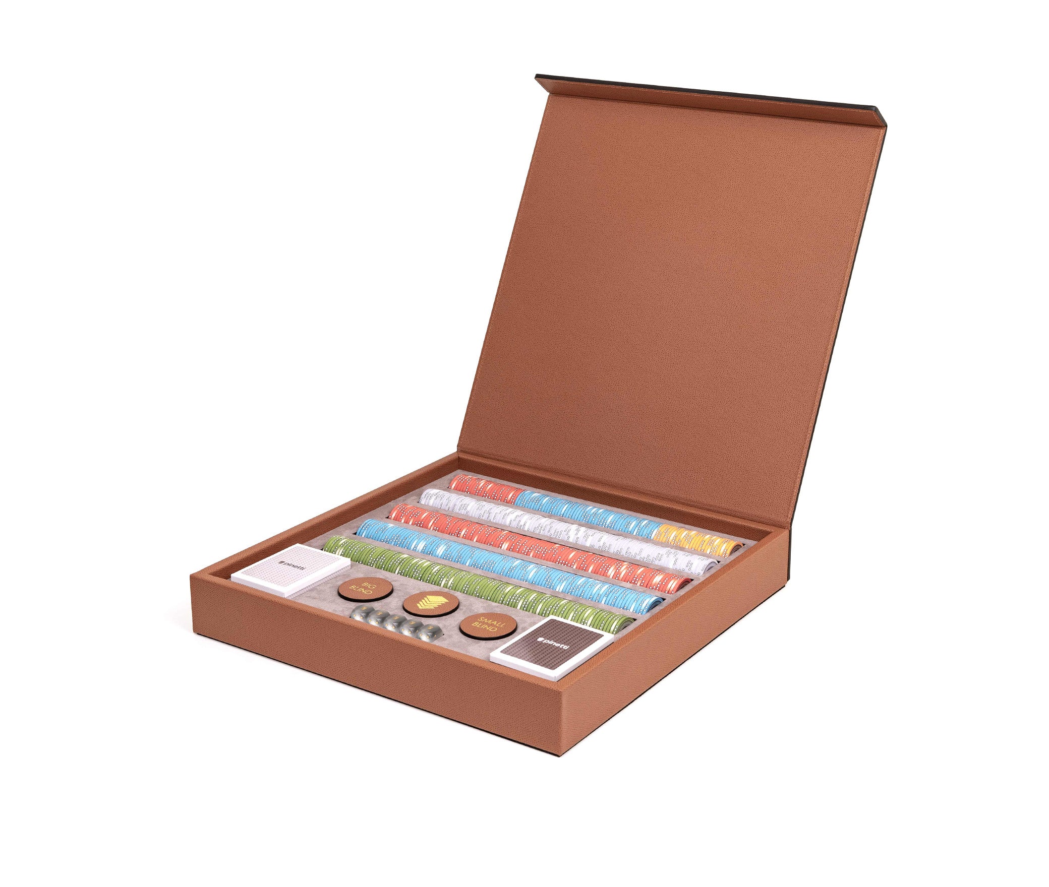 Набор для игры в покер - 42X42XH6 см / тканая кожа_coffee Pinetti 00.1026.061.015 - Вид №2