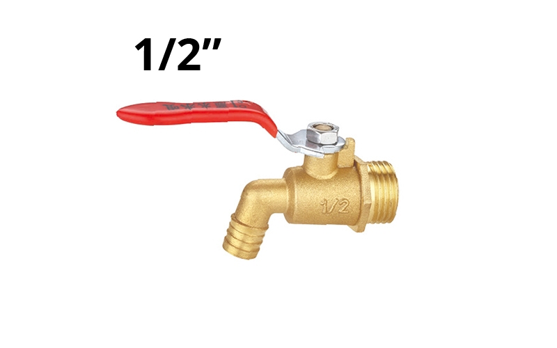 10020 Кран шаровой водоразборный, со штуцером 1/2" ручка, латунь-сталь LAB.Space 