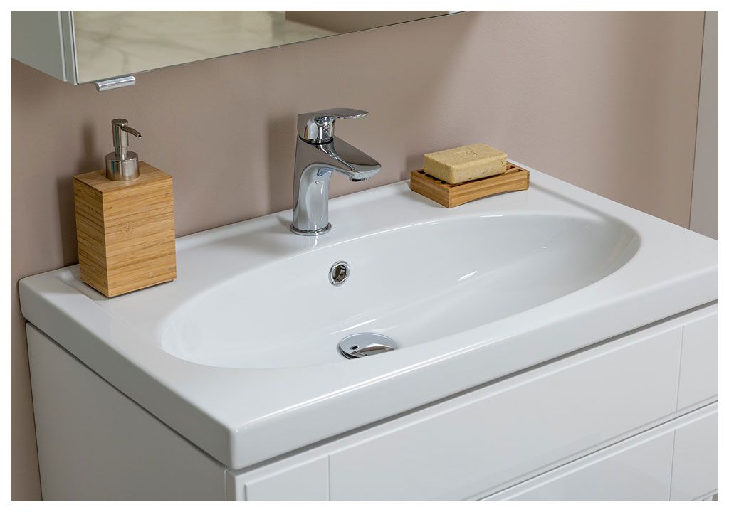 Тумба под раковину Aquanet Рондо 70 белый (2 ящика) sun-id-270639 - Вид №7