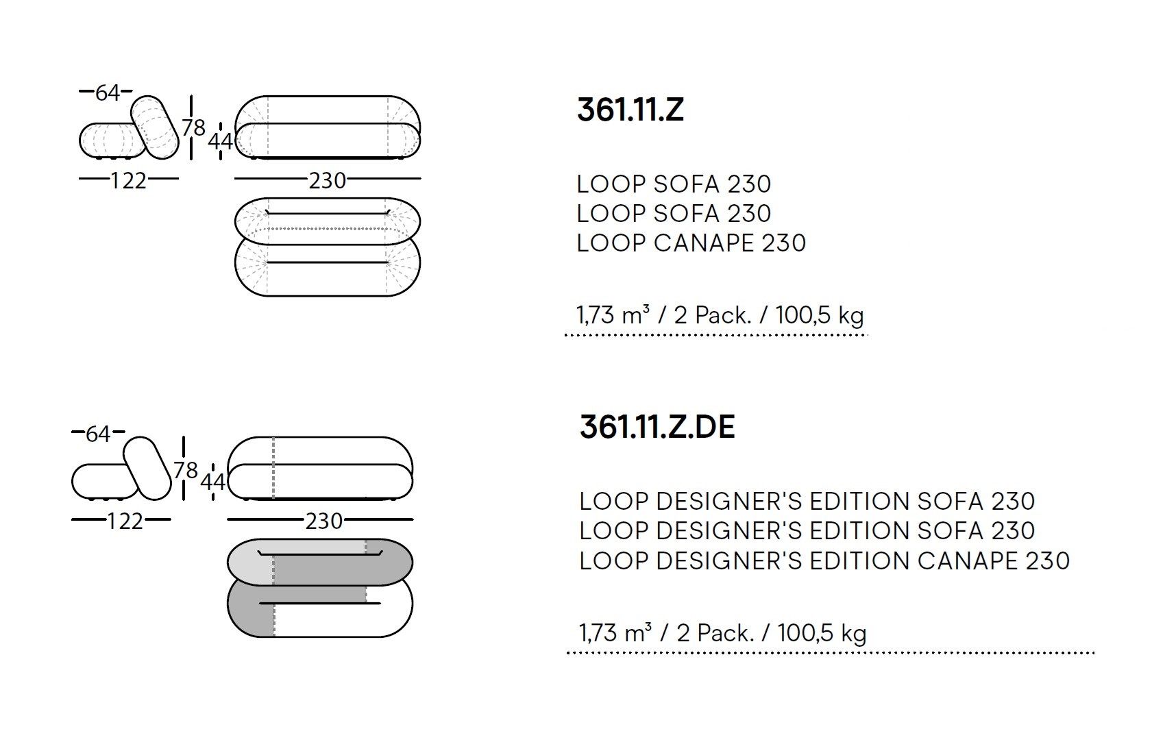 3-местный тканевый диван SANCAL Loop ARCH-00150216 - Вид №15